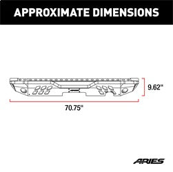 ARIES 2082038 ARIES 2082038 TrailChaser Black Steel Jeep Wrangler JK Rear Bumper - Truck Part Superstore