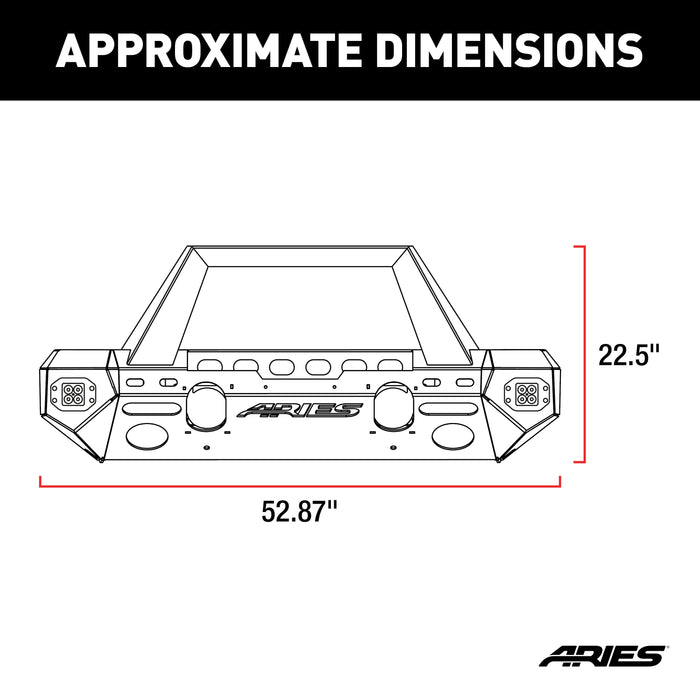 ARIES 2082043 TrailChaser Jeep Wrangler JK Steel Front Bumper (Option 1) - Truck Part Superstore