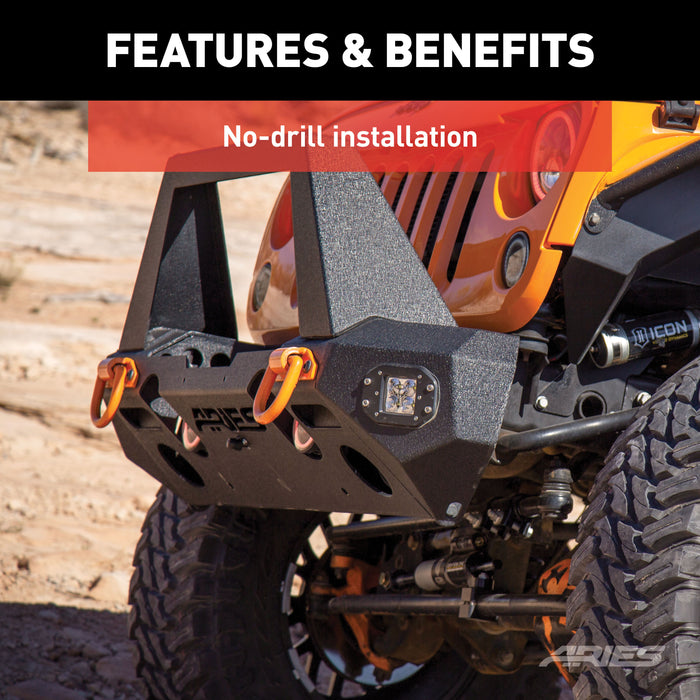 ARIES 2082043 TrailChaser Jeep Wrangler JK Steel Front Bumper (Option 1) - Truck Part Superstore