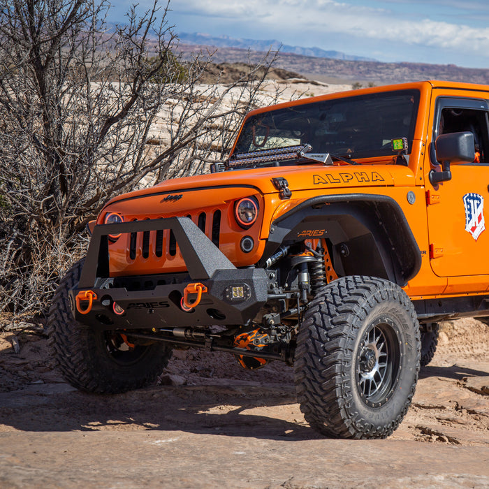 ARIES 2082043 TrailChaser Jeep Wrangler JK Steel Front Bumper (Option 1) - Truck Part Superstore