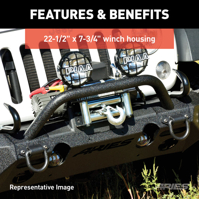 ARIES 2082048 TrailChaser Jeep Wrangler JK Steel Front Bumper (Option 6) - Truck Part Superstore