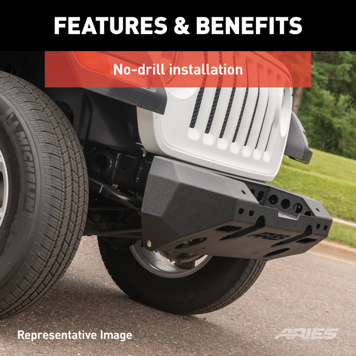 ARIES 2082048 TrailChaser Jeep Wrangler JK Steel Front Bumper (Option 6) - Truck Part Superstore