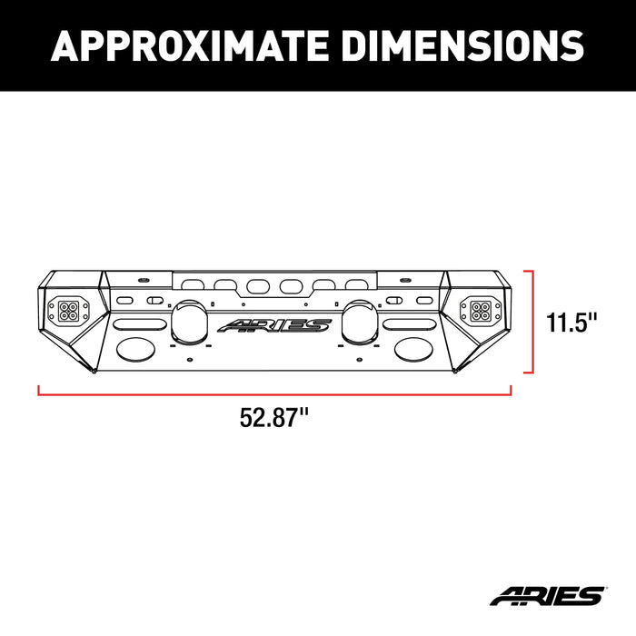 ARIES 2082057 TrailChaser Jeep Wrangler JK Steel Front Bumper (Option 5) - Truck Part Superstore
