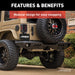 ARIES 2082060 TrailChaser Jeep Wrangler JK Steel Rear Bumper with LED Lights - Truck Part Superstore