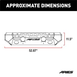 ARIES 2082070 TrailChaser Jeep Wrangler JL; Gladiator Steel Front Bumper (Option 6) - Truck Part Superstore