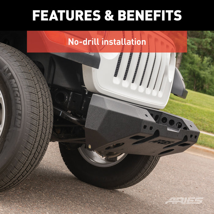 ARIES 2082070 TrailChaser Jeep Wrangler JL; Gladiator Steel Front Bumper (Option 6) - Truck Part Superstore