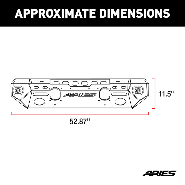 ARIES 2082071 TrailChaser Jeep Wrangler JL; Gladiator Steel Front Bumper (Option 5) - Truck Part Superstore