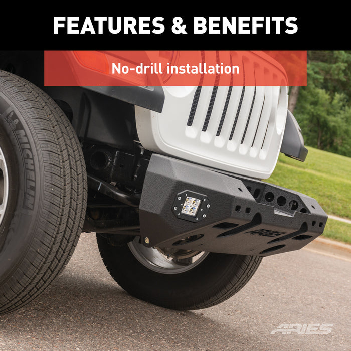 ARIES 2082071 TrailChaser Jeep Wrangler JL; Gladiator Steel Front Bumper (Option 5) - Truck Part Superstore