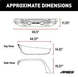 ARIES 2082073 TrailChaser Jeep Wrangler JL Front Bumper with Fender Flares (Option 7) - Truck Part Superstore