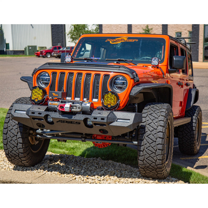 ARIES 2082073 TrailChaser Jeep Wrangler JL Front Bumper with Fender Flares (Option 7) - Truck Part Superstore