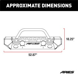 ARIES 2082078 TrailChaser Jeep Wrangler JL; Gladiator Steel Front Bumper (Option 4) - Truck Part Superstore
