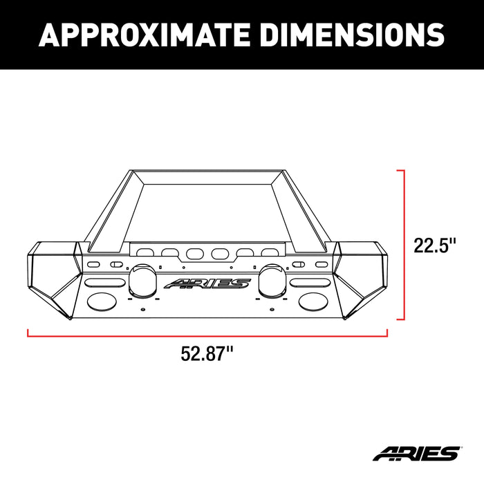 ARIES 2082079 TrailChaser Jeep Wrangler JL; Gladiator Steel Front Bumper (Option 2) - Truck Part Superstore