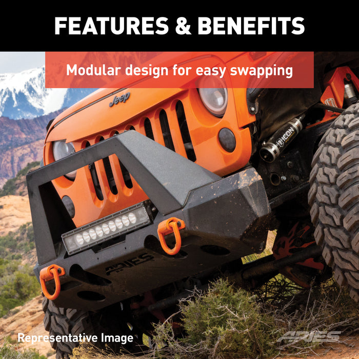 ARIES 2082079 TrailChaser Jeep Wrangler JL; Gladiator Steel Front Bumper (Option 2) - Truck Part Superstore