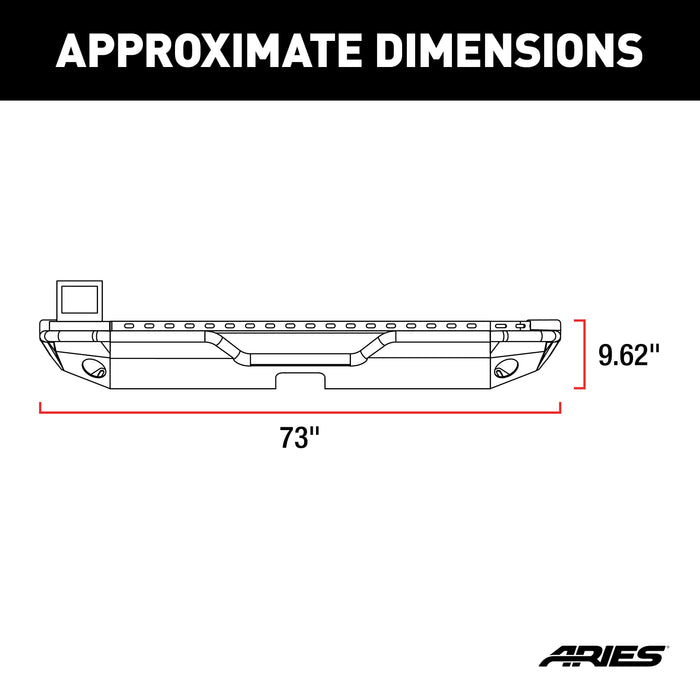 ARIES 2082080 ARIES 2082080 TrailChaser Black Steel Jeep Wrangler JL Rear Bumper - Truck Part Superstore