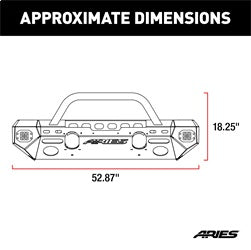 ARIES 2082084 TrailChaser Jeep Wrangler JL; Gladiator Steel Front Bumper (Option 3) - Truck Part Superstore