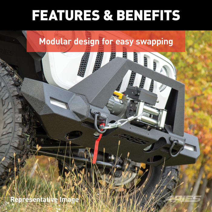 ARIES 2082088 TrailChaser Jeep Wrangler JL; Gladiator Steel Front Bumper (Option 8) - Truck Part Superstore