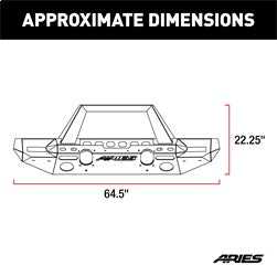 ARIES 2082089 TrailChaser Jeep Wrangler JL; Gladiator Steel Front Bumper (Option 9) - Truck Part Superstore