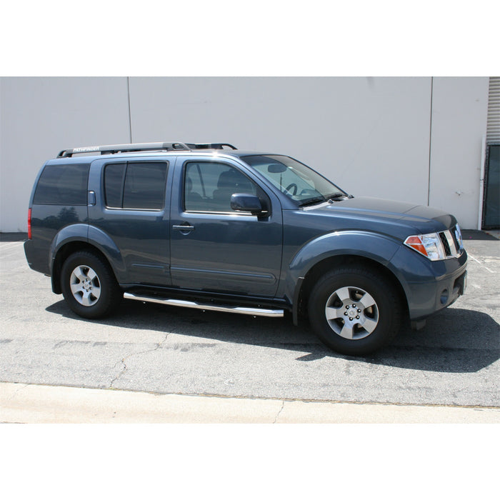 ARIES 209011-2 3in. Round Polished Stainless Side Bars; Select Nissan Pathfinder - Truck Part Superstore