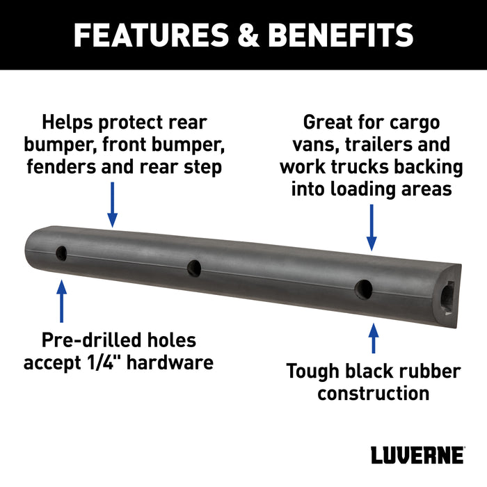 Luverne 2090616-2 20in. Universal Rubber Bumper Strips (2-Pack) - Truck Part Superstore