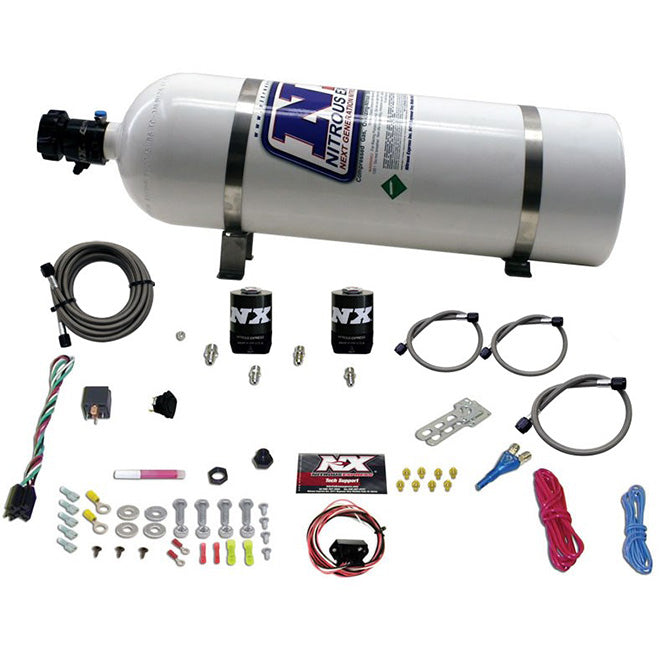 Nitrous Express 20919-15 UNIVERSAL FLY BY WIRE SINGLE NOZZLE SYSTEM; 15LB BOTTLE INCLUDES TPS SWITCH - Truck Part Superstore