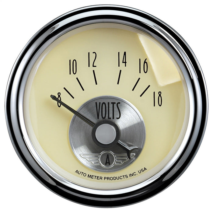 AutoMeter 2092 GAUGE; VOLTMETER; 2 1/16in.; 18V; ELEC; PRESTIGE ANTQ. IVORY - Truck Part Superstore