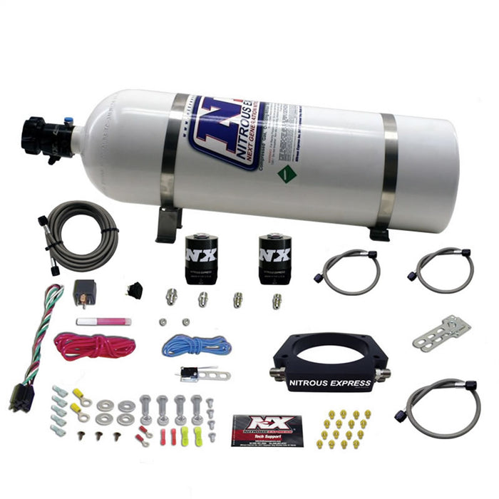 Nitrous Express 20934-15 LS 90mm PLATE SYSTEM (50-400HP) W/15LB BOTTLE - Truck Part Superstore