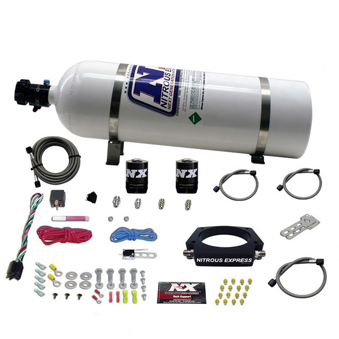 Nitrous Express 20934-15 LS 90mm PLATE SYSTEM (50-400HP) W/15LB BOTTLE - Truck Part Superstore