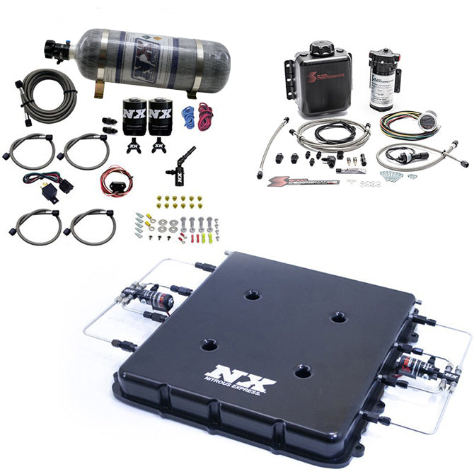 Nitrous Express 20939BMF-12 Nitrous/Water Methanol System w/Billet LT4 Supercharger Lid 12lb Bottle - Truck Part Superstore
