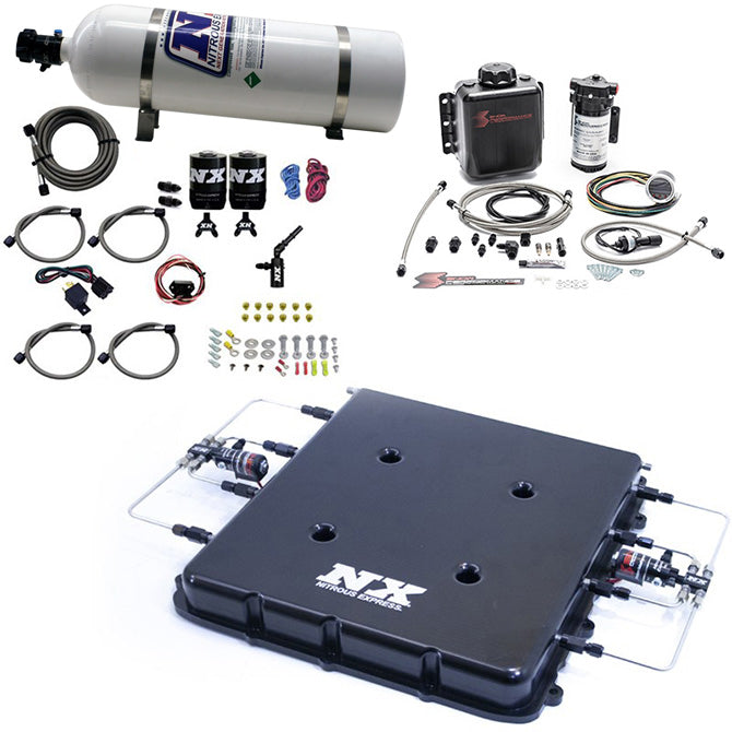 Nitrous Express 20939BMF-15 Nitrous/Water Methanol System w/Billet LT4 Supercharger Lid 15lb Bottle - Truck Part Superstore