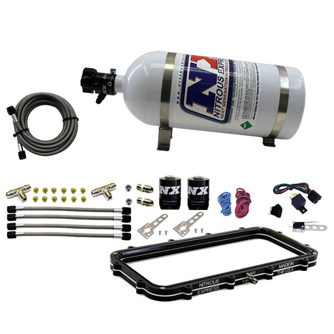 Nitrous Express 20940-10 Holley High Ram Plenum Plate System w/10lb Bottle - Truck Part Superstore