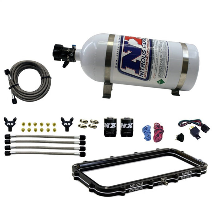 Nitrous Express 20940-15 Holley High Ram Plenum Plate System w/15lb Bottle - Truck Part Superstore