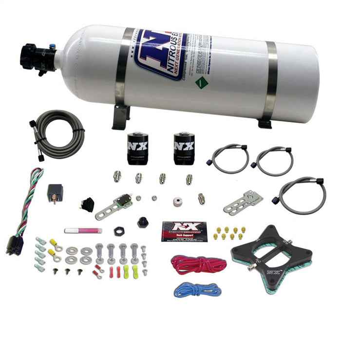 Nitrous Express 20946-15 4.6L 2 VALVE PLATE SYSTEM WITH 15LB BOTTLE - Truck Part Superstore