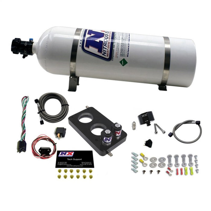 Nitrous Express 20947-15 4.6L 3 VALVE PLATE SYSTEM (50-150HP) 200-300HP JETTING AVAILABLE 15LB BOTTLE - Truck Part Superstore
