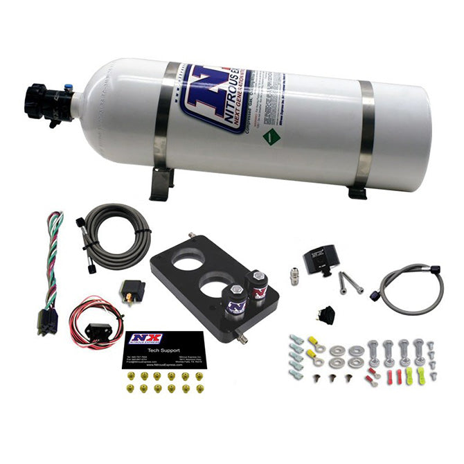 Nitrous Express 20947-15 4.6L 3 VALVE PLATE SYSTEM (50-150HP) 200-300HP JETTING AVAILABLE 15LB BOTTLE - Truck Part Superstore