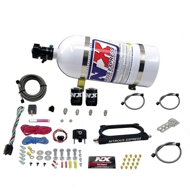 Nitrous Express 20949-10 GT500 NITROUS PLATE SYSTEM (50-250HP) WITH 10LB BOTTLE - Truck Part Superstore