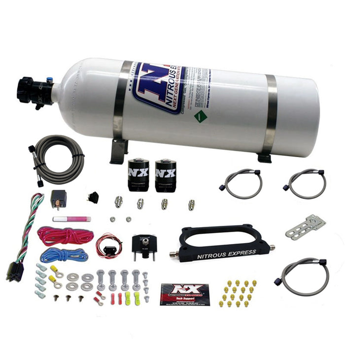 Nitrous Express 20949-15 GT500 NITROUS PLATE SYSTEM (50-250HP) WITH 15LB BOTTLE - Truck Part Superstore