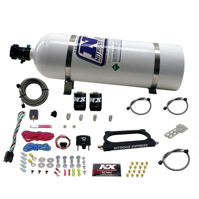 Nitrous Express 20949-15 GT500 NITROUS PLATE SYSTEM (50-250HP) WITH 15LB BOTTLE - Truck Part Superstore
