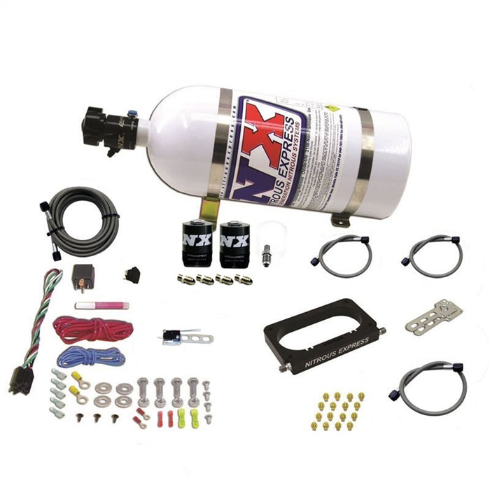 Nitrous Express 20950-10 FORD 4 VALVE NITROUS PLATE SYSTEM (50-300HP) WITH 10LB BOTTLE - Truck Part Superstore
