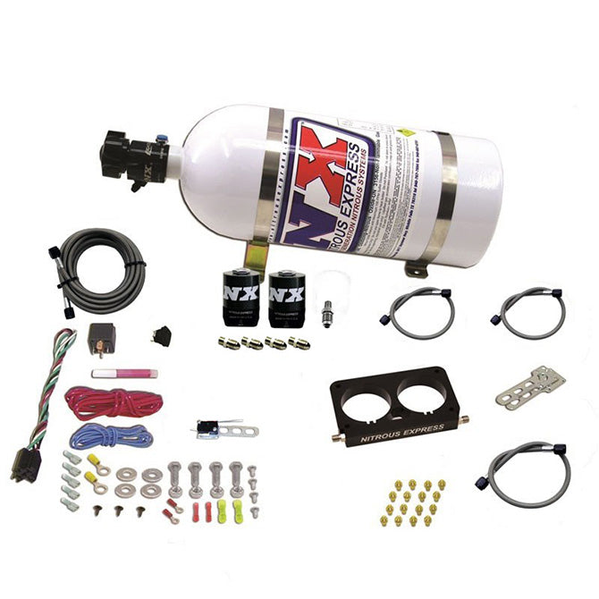 Nitrous Express 20950D-00 FORD 4 VALVE NITROUS PLATE SYSTEM (50-300HP) WITHOUT BOTTLE (STOCK TB) - Truck Part Superstore