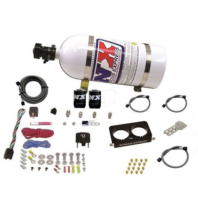 Nitrous Express 20950D-10 FORD 4 VALVE NITROUS PLATE SYSTEM (50-300HP) WITH 10LB BOTTLE (STOCK TB) - Truck Part Superstore