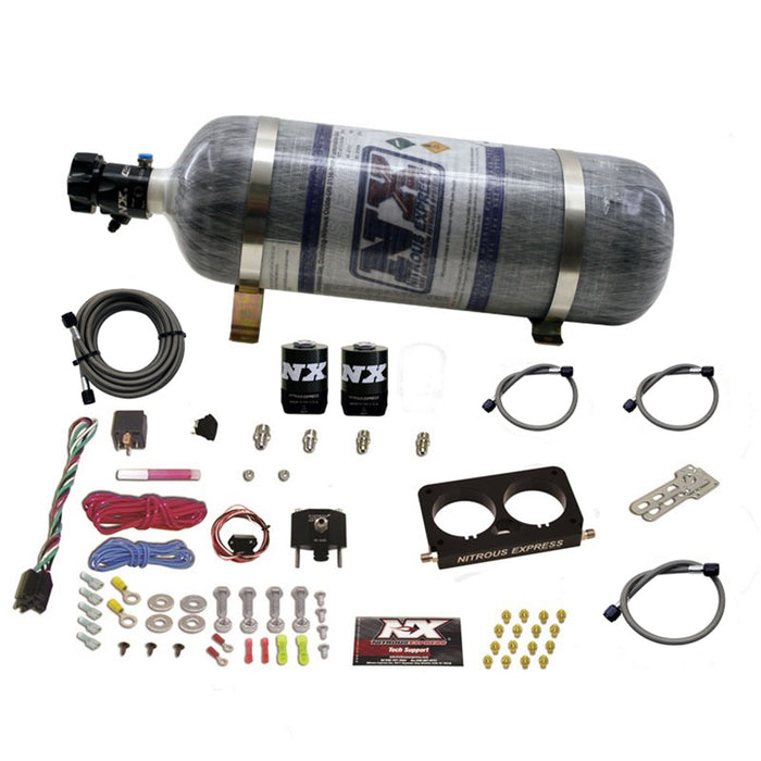 Nitrous Express 20950D-12 FORD 4 VALVE NITROUS PLATE SYSTEM (50-300HP) WITH COMPOSITE BOTTLE (STOCK TB) - Truck Part Superstore