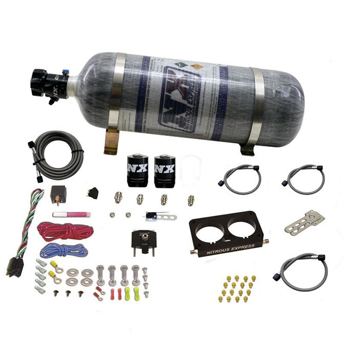 Nitrous Express 20950D-12 FORD 4 VALVE NITROUS PLATE SYSTEM (50-300HP) WITH COMPOSITE BOTTLE (STOCK TB) - Truck Part Superstore
