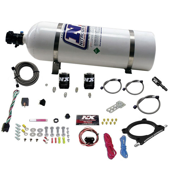 Nitrous Express 20951-15 5.0L Coyote and 7.3L Godzilla Plate System (50-250HP) W/15LB BOTTLE - Truck Part Superstore