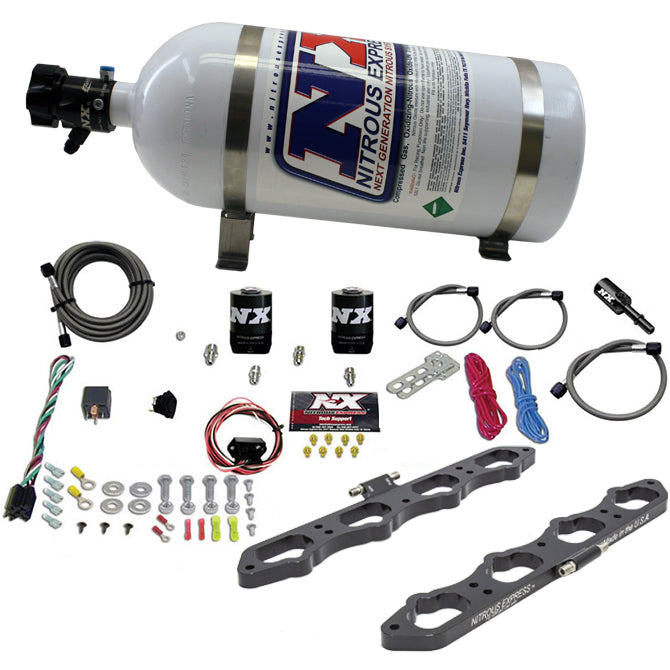 Nitrous Express 20956-10 Nitrous Plate System; Wet; Direct Port; Incl. 10 lb. Bottle; - Truck Part Superstore