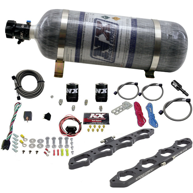 Nitrous Express 20956-12 Nitrous Plate System; Wet; Direct Port; Incl. 12 lb. Bottle; - Truck Part Superstore