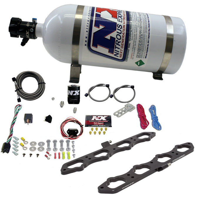 Nitrous Express 20957-10 Nitrous Plate System; Dry; Direct Port; Incl. 10 lb. Bottle; - Truck Part Superstore
