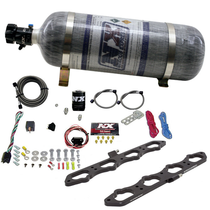 Nitrous Express 20957-12 Nitrous Plate System; Dry; Direct Port; Incl. 12 lb. Bottle; - Truck Part Superstore