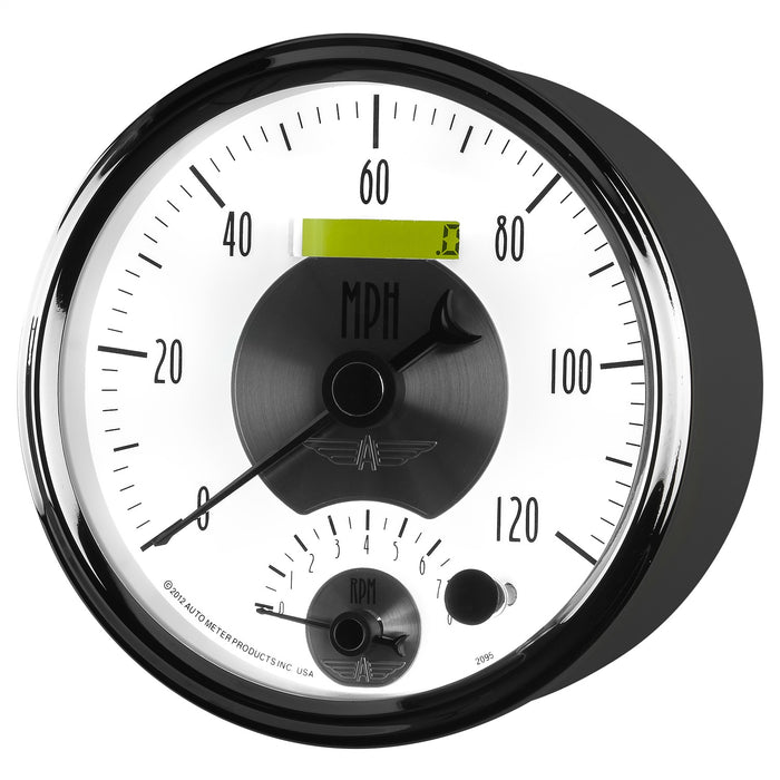 AutoMeter 2095 GAUGE; TACH/SPEEDO; 5in.; 120MPH/8K RPM; ELEC. PROGRAM.; PRESTIGE PEARL - Truck Part Superstore