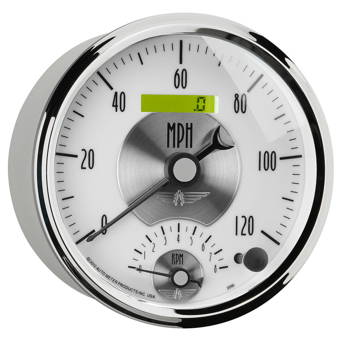 AutoMeter 2095 GAUGE; TACH/SPEEDO; 5in.; 120MPH/8K RPM; ELEC. PROGRAM.; PRESTIGE PEARL - Truck Part Superstore