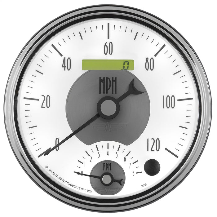 AutoMeter 2095 GAUGE; TACH/SPEEDO; 5in.; 120MPH/8K RPM; ELEC. PROGRAM.; PRESTIGE PEARL - Truck Part Superstore